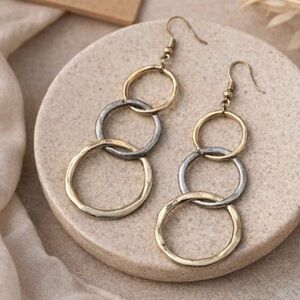 Elegant Gold and Silver Hoop Earrings
